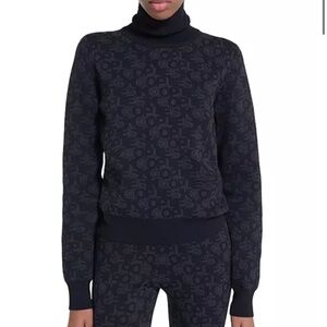 NWT $235 The Kooples Black Small All Over Logo Sweater Size 0